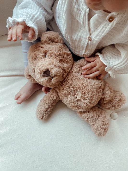 Lou (marron) - Doudou cardiaque rechargeable